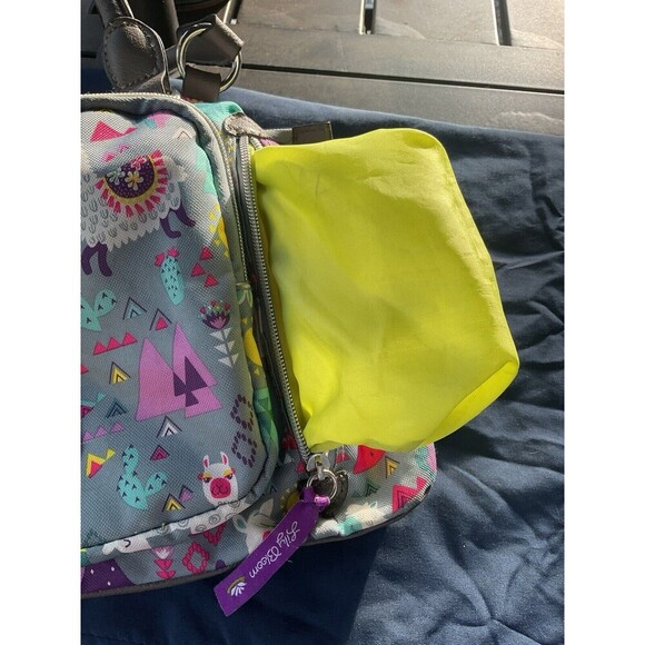 Lily Bloom Llama Satchel Purse Bag Multiple Compartments Preowned See Pics - Picture 9 of 12